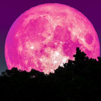 粉红色的超级月亮