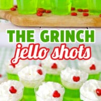 这些节日和有趣的Grinch Jello镜头非常适合您的假期聚会。用石灰和三秒制成，上面撒上鲜奶油和小小的麦芽味。#manbetx3.0网页版RECIPES #CHRISTMAS